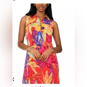 MSK Floral Print Sleeveless Collared O-Ring
Maxi Dress Small Vacation Travel